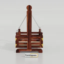 furnisquare Solid Sheesham Wood Cradle| Wooden Palna | Jhula for kids | bed image 5