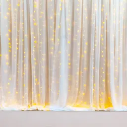 party midlinkerz Solid Birthday Decoration kit for Boys with Tulle White net Curtain and Led Light Balloon image 5