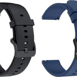 pantan 22mm Black & Blue Soft Silicone Watch Strap/Band with Metal Buckle – All 22mm Smartwatches & Analogue Watches (Pack of 2) Smart Watch Strap-image-72