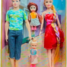 2 Beautiful Couple Doll With 2 Mini Doll Set For Kids, Foldable Arms & Legs-32