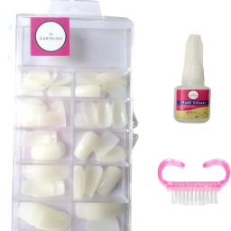 Artificial Reusable Nails Set With Glue(10gm) and Brush Cleaner-picture-31