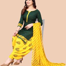 Unstitched Crepe Kurta & Churidar Material Printed-image-28