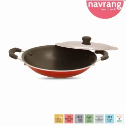 NONSTICK APPACHETTY WITH SS LID, NON INDUCTION,RED Appachatty with Lid 1.1 L capacity 23 cm diameter-picture-15
