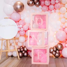 Solid One Balloon Box for 1st Birthday Décor Set of 3 Box Balloon-image-44