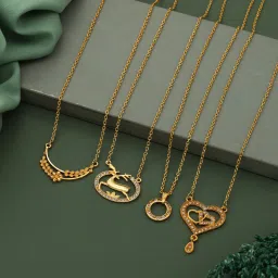 combo of 4 Gold-plated Plated Brass Necklace-17