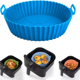 Folding Air Fryer Tray Food Safe Baking Tray, Non-Stick Silicone Airfryer Tray Air Fryer-18