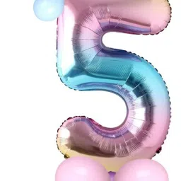 Solid Five/5 Number Toy Foil Balloon With Crown/Balloons For Birthday Party Decoration Balloon-image-32