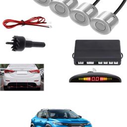 4Silver Parking Sensor With LED Display Increased Safety For Car-162 Universal 4 Silver Reverse Parking Sensor With LED Display For Cars-162 Parking Sensor-image-83