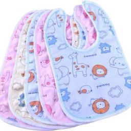 Double Layered Waterproof Colorful Printed Baby Bibs pack of 5 (Multicolor)-image-25