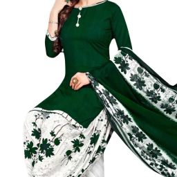 Unstitched Crepe Kurta & Patiyala Material Printed-image-86