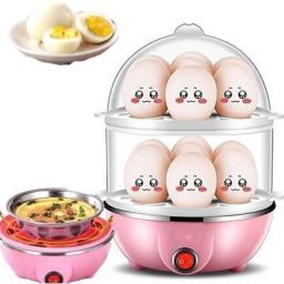 scaral 2 In 1 Double Layer Electric Non Stick Mini Egg Frying Pan Boiler 1421 Egg Cooker Double Layer Electric Egg Boiler Cooker for Boiling Egg Cooker (Multicolor, 14 Eggs) Egg Cooker image 3