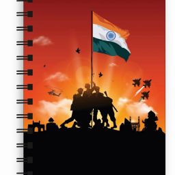 Indian Flag Spiral Wire Bound Notebook A5 Notebook Unruled 160 Pages-image-96