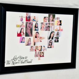 Personalised Hanging Wood Collage Photo Frames for Living Room Wall Decoration 12 inch Anniversary Birthday to Friends Wife Couple (Heart Design)-12