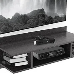 Wooden TV Entertainment Unit Wall Set top box stand MDF Wall hanging /decorative /flouting/ mounted rack for living room and bedroom (Black) MDF (Medium Density Fiber) Wall Shelf-14