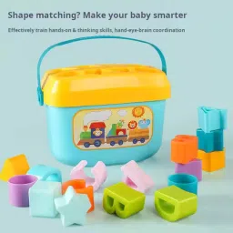 arizon Baby First Blocks–Alphabet Learning Toy & Shape Sorting Game with Storage Bucket image 5
