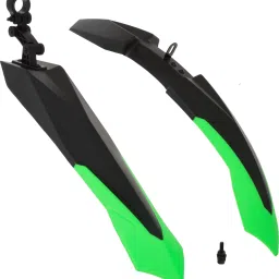 Bicycle Dual Tone Front & Rear Mudguard, Black-Green Clip-on Front & Rear Fender-11