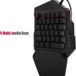 TechGuy4u One-Handed RGB Backlight Gaming Keyboard, 35-Keys USB Wired Membrane Keycap Wired USB Standard Gaming Keyboard Compatible with Desktop, Laptop, Mac image 3