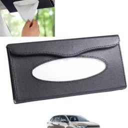 Black Leatherite Rectangle Shape Fancy Design Tissue Dispencer For Car-68 Vehicle Tissue Dispenser-6