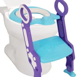 Kids Potty Training Seat with Step Ladder and Soft Toilet Seat, Sturdy Comfortable Built in Non-Slip Steps Soft Pad Potty Seat-0