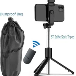 PULTO 3in1 Selfie Stick Tripod Holder With Fill Light With Bluetooth Detachable Remote Tripod, Monopod, Monopod Kit, Tripod Ball Head, Tripod Bracket, Tripod Clamp, Tripod Kit-20