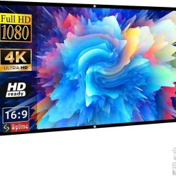 Spline 138 inch 4K 16:9 Portable Eyelet Foldable for Home Anti-Crease Indoor Outdoor Projector Screen (Width 305 cm x 172 cm Height)-image-55