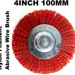 Nylon Wheel Brush Flat Type 100mm 4" Red Wheel Brush Wheel Brush-19