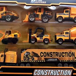 Mini Die Cast Metal 7 Pcs Engineering Construction Vehicle Trucks-picture-35