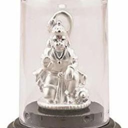 999 Pure Silver Hanuman/Anjanaya blessing Beautiful Idol Decorative Showpiece - 12 cm-image-70