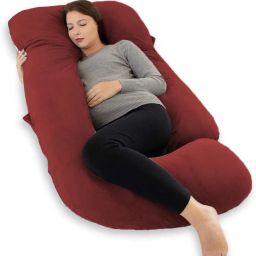 Luxurious Imported Velvet Microfibre Solid Pregnancy Pillow Pack of 1-image-59