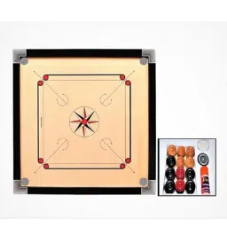 WOODEN FULL SZE(32 INCH) CARROM BOARD WITH COINS,STRIKER AND POWDER 81.04 cm Carrom Board-image-31