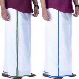 JUPALAW TRENDY & TRADITIONAL COTTON dhoti/LUNGI (PACK OF 2) Solid, Striped Men Dhoti-image-22