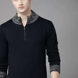 Men Solid Blue Sweater-image-71