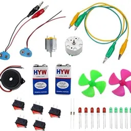 Motor, battery, switch, alligator clip, buzzer 28pcs Mini Starter kit Educational Electronic Hobby Kit-12