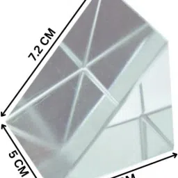 erhindia 1 Pc 50 x 50mm Right Angle Glass Prism with Toy Laser for Physics Lab, Science image 2
