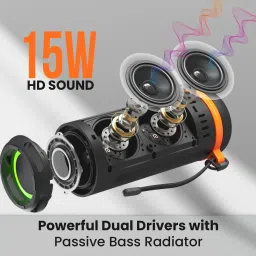 Portronics Breeze 7 15W Wireless Bluetooth Speaker,Rotational Volume Control,6 Hrs Playtime 15 W Bluetooth Speaker image 4