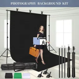 PICPRO Photography Background Support Backdrop Stand Kit with 3 Colors Lekera Screen Reflector image 2