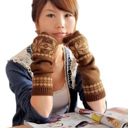 AlexVyan Knitting Woolen Warm Fingerless Gloves Arm Hand Warmer Sleeves for Women Wool Arm Warmer-image-34