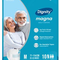 Magna Adult Diapers, Medium, Waist Size 28" - 45", 10 Pcs/Pack (Pack of 1) Adult Diapers - M-image-83