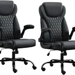 Pack of 2 High Back Office Chair Adjustable Desk Chair Back Executive Leatherette Office Conference Chair-picture-13
