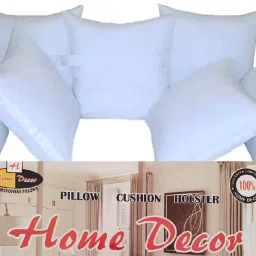 KANHA DIWAN FIBRE SET PACK OF 7 ( 5 CUSHION & 2 BOLSTER) Polyester Fibre Solid Cushion Pack of 7-25