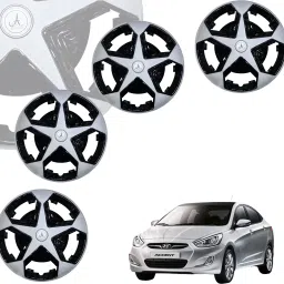 CAR WHEEL CAP/ WHEEL COVER ASTER "SILVER_BLACK" 13 INCH Wheel Cover For Honda A-Star, i10, Accent, Esteem, Eeco, Zen Estilo, S-Presso Lxi, Alto K10, Indica-30