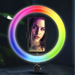 Wrapo Newest 10 Inch Multi Color RGB 360° Rotatable Remote Control Ring Light Photography Dimmable Studio Lighting for Live Streaming Ring Flash-picture-36