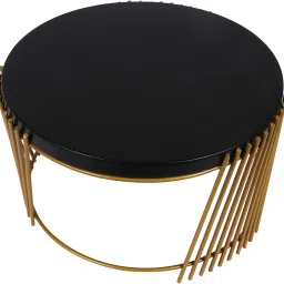 indian artisans BLACK AND GOLD CAKE STAND WITH SLANTING LINES Iron Cake Server image 3