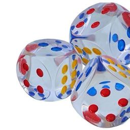TRANSPARENT 3PCS BIG DICE COLORED DOTS FOR PLAYING SNAKE & LADDER LUDO Board Game Accessories-image-48