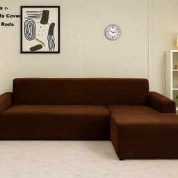 prabhnoor Velvet Plain 3+3 Seater L-Shape Sofa Cover-picture-12