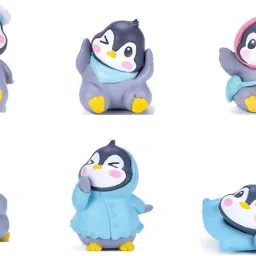 Cute Miniature Funny Little Penguin - 6 Pcs Set ( Hight : 4 cm) Decorative Showpiece - 4 cm-6