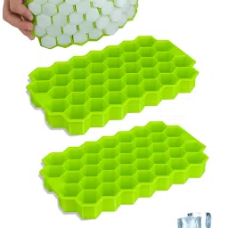 Honeycomb Ice Tray | Easy Release | Multipurpose Use | Reusable & Stackable | Green Silicone Ice Cube Tray-image-33