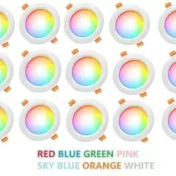 9 Watt 7 Colour in 1 (Red/Pink/Blue/Yellow/Green/Sky Blue/White) Ceiling Light Pack of 15 Recessed Ceiling Lamp-10