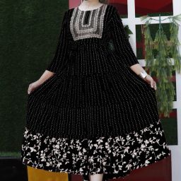 Embroidered Viscose Rayon Stitched Anarkali Gown-image-68