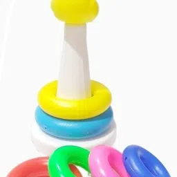 Rainbow Stacking Rings Tower duck Toys-9